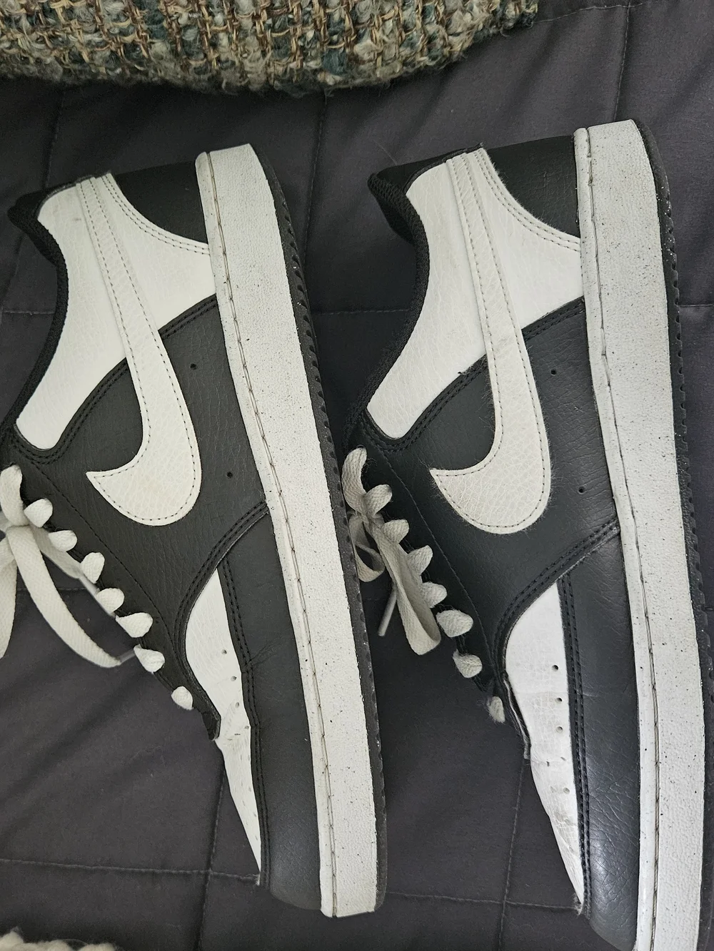 Nike Court Vision Low Sneakers Black & White - Men's Sz 8